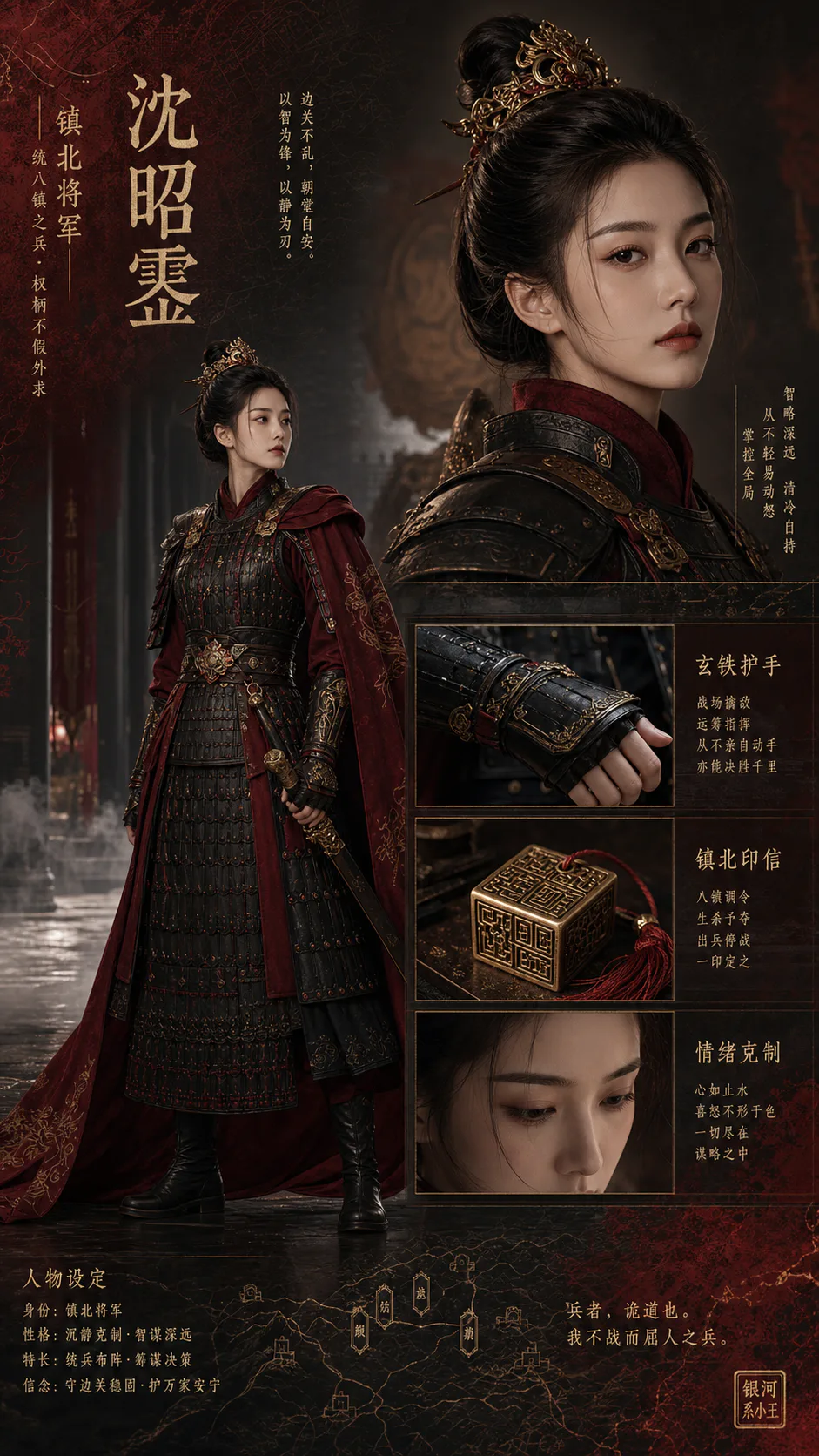 古装边关女将设定